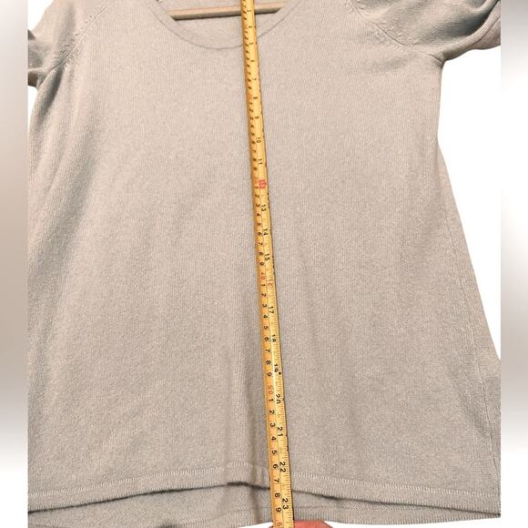 NWOT Scoop Neck Powder Blue 100% Cashmere Sweater Ruched Tie Sleeve, size XS - Picture 3 of 7